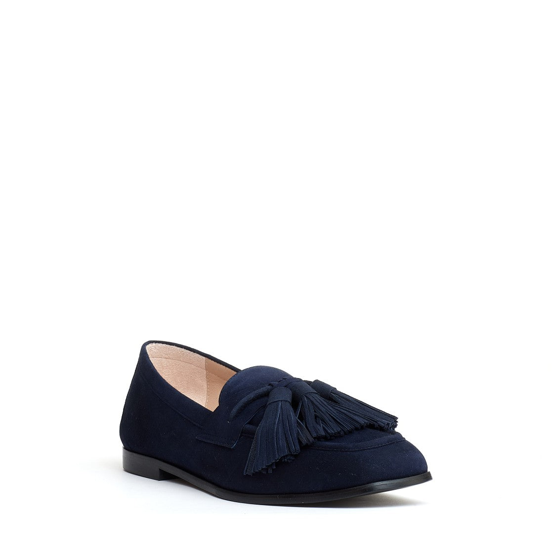 Stuart Weitzman Mocassino Camoscio Blu Con Fiocchetto