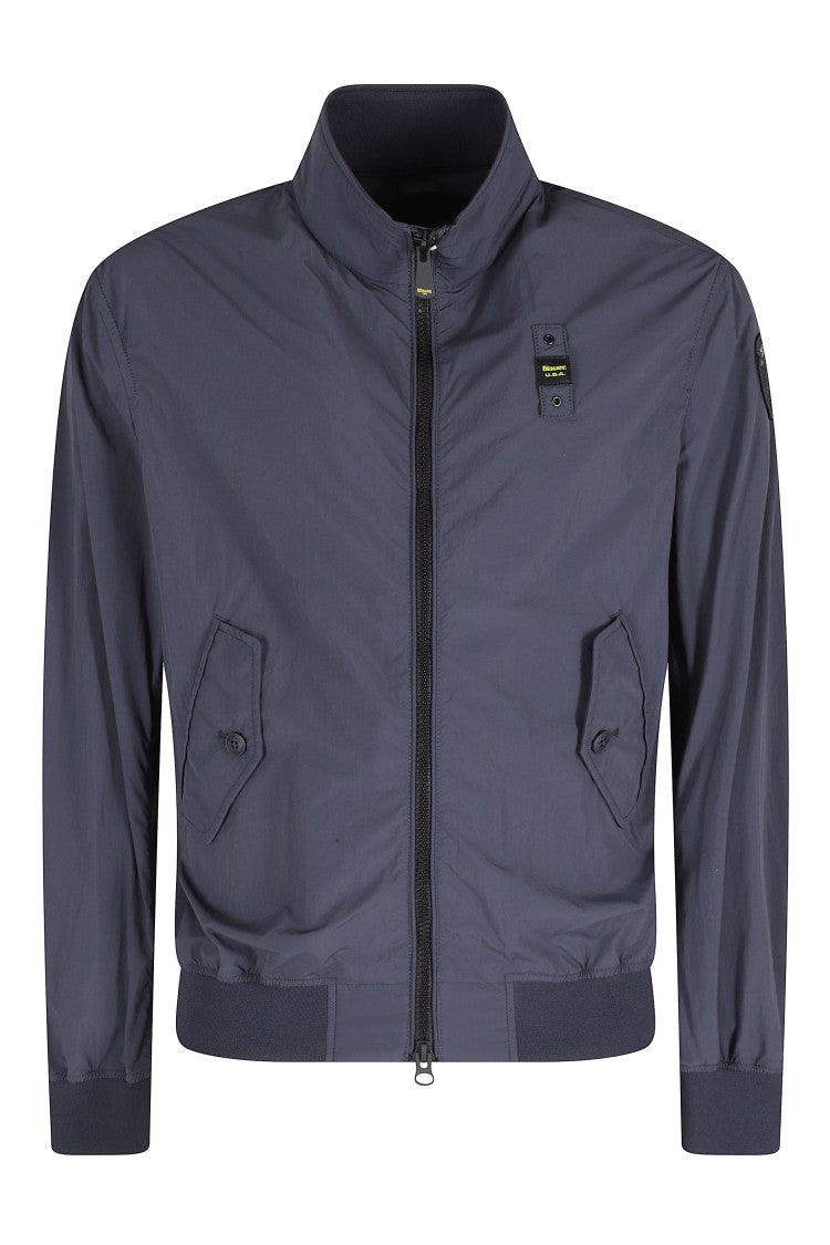 Blauer Blue Alwin Matte Effect Ribbed Trim Polyamide Jacket