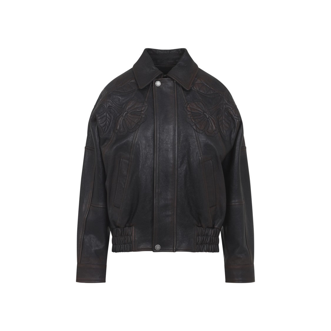 Golden Goose Leather Jacket With Classic Collar