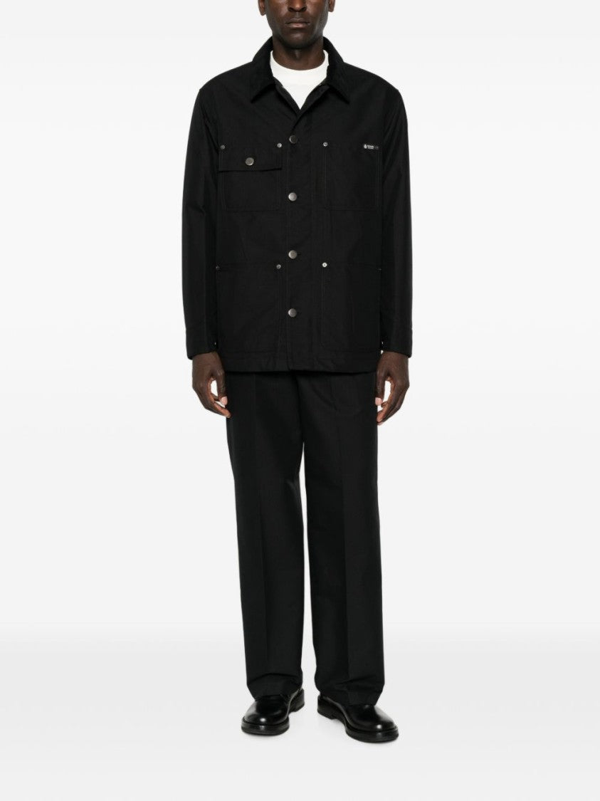 Prada Black Straight-Leg Classic Waistband Trousers
