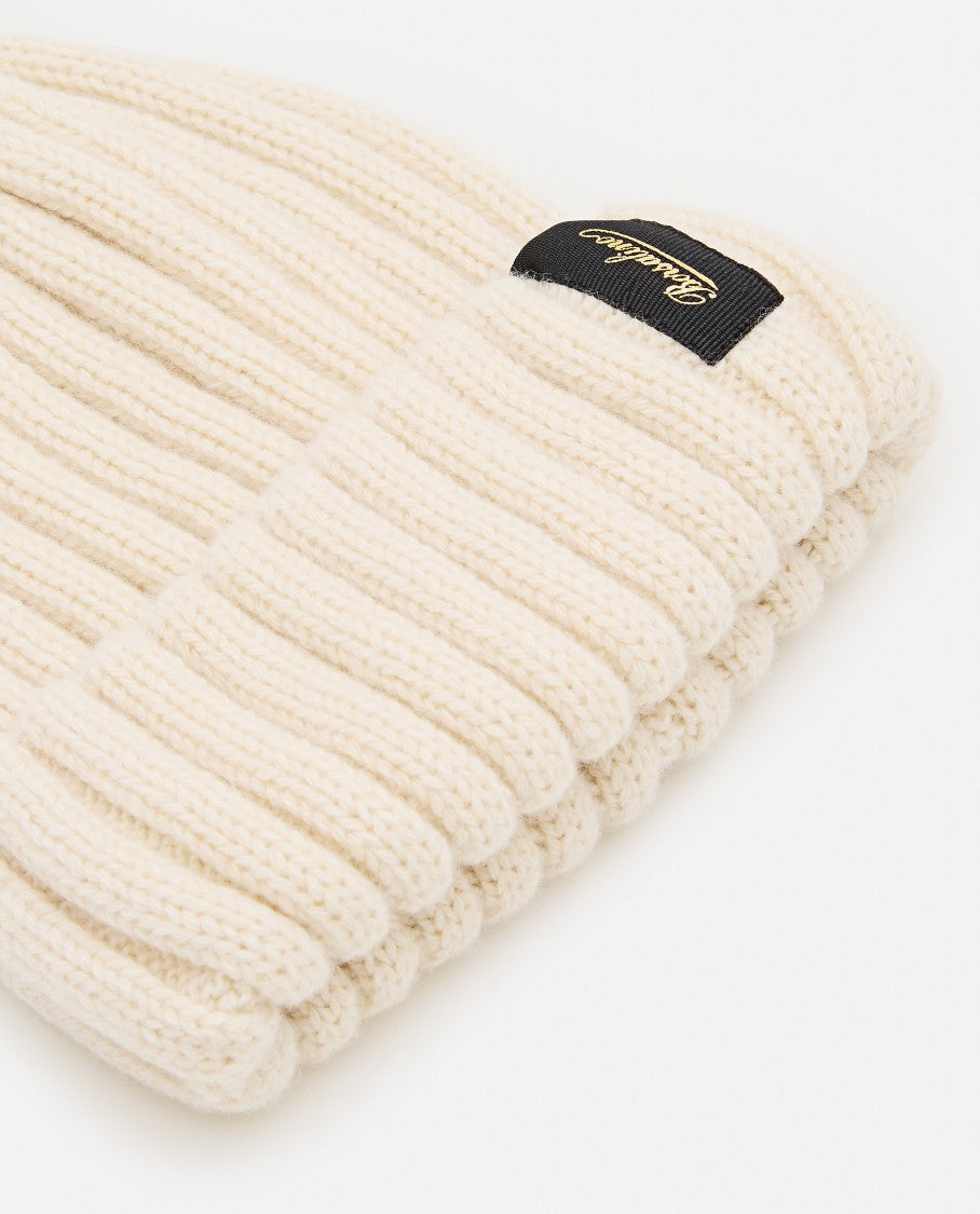 Borsalino Ribbed Cashmere Beanie With Folded Cuff