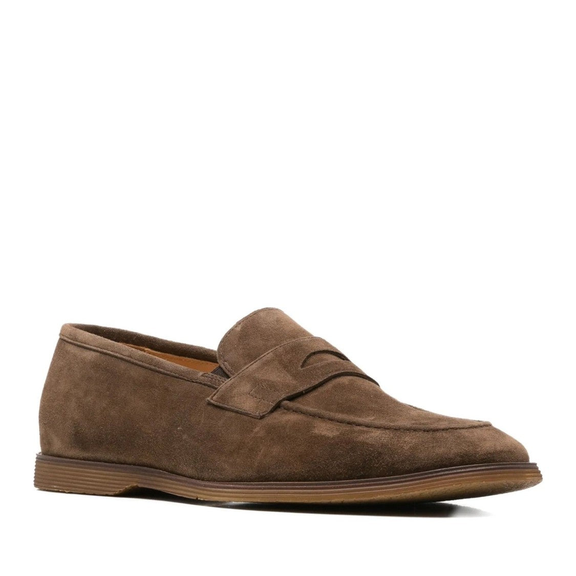 Alberto Gozzi Brown Penny Strap Suede Loafers