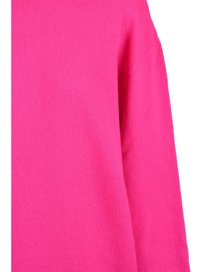 Amaranto Oversized Turtleneck Sweater In Vivid Fuchsia