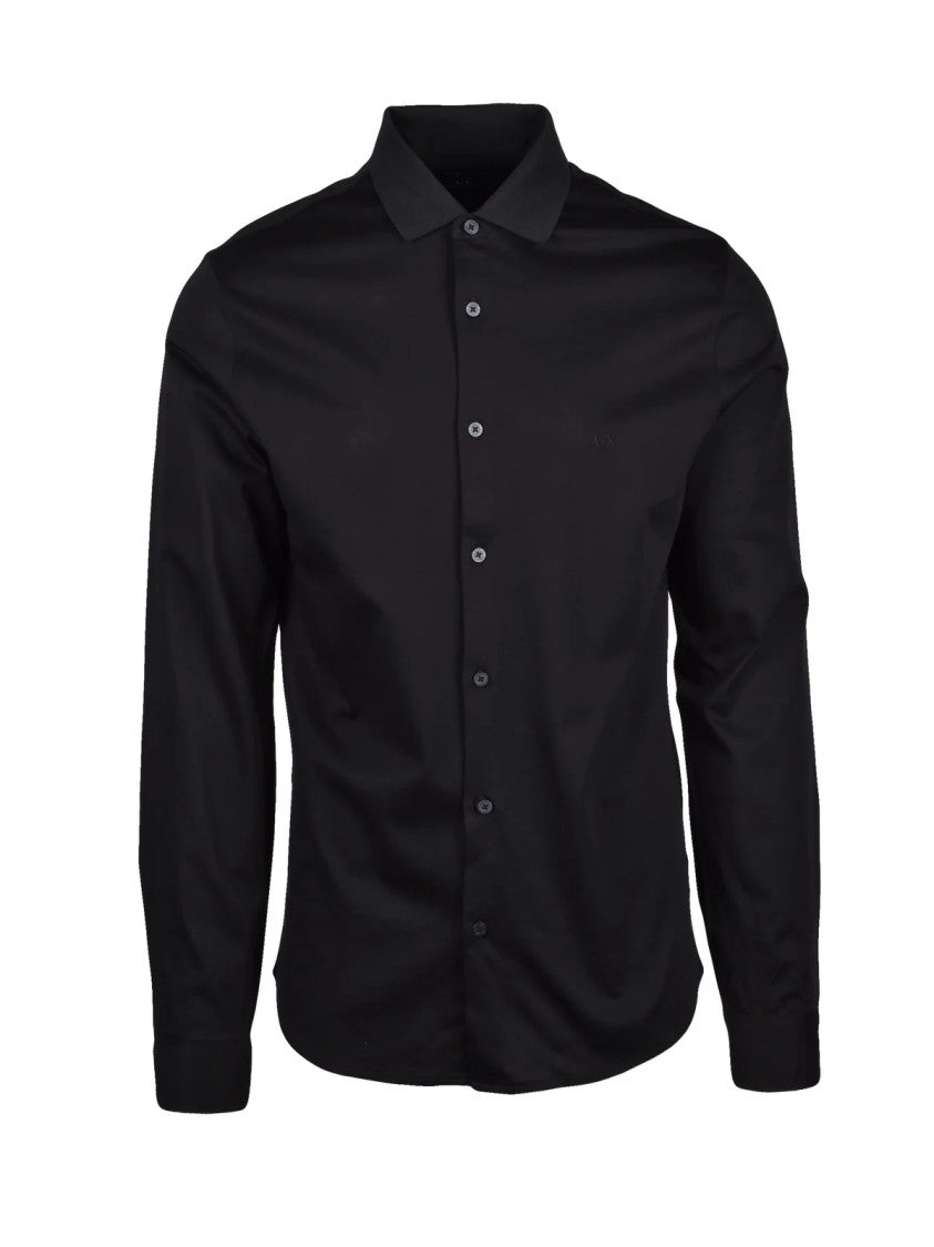Armani Exchange Black Tailored Cotton Shirt
