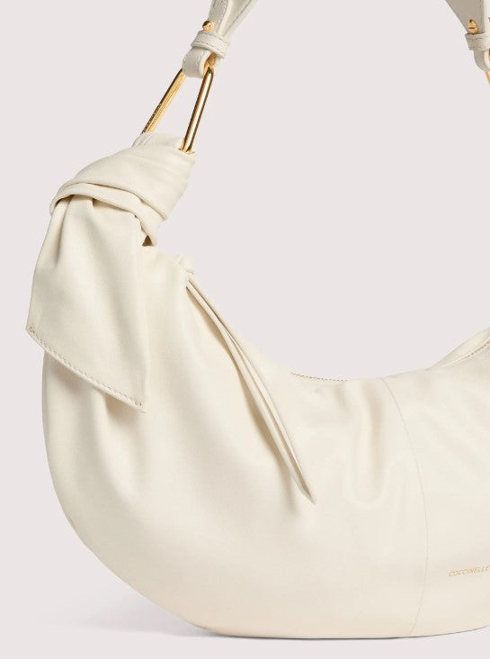 Coccinelle Crescent-Shaped Shoulder Bag With Gold Accents