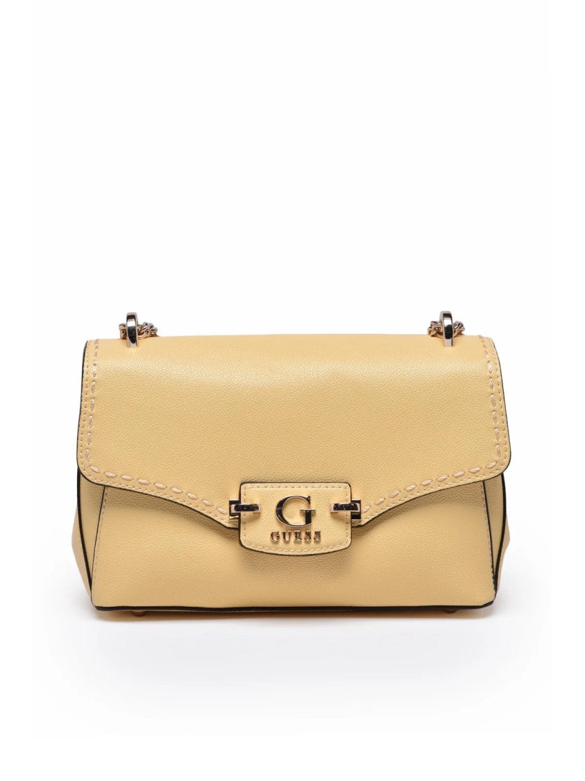 Guess Yellow Polyurethane Logo Crossbody Bag