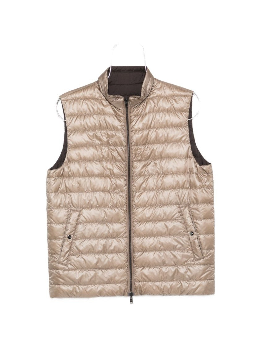 Herno Reversible Quilted Vest With Zipper Closure