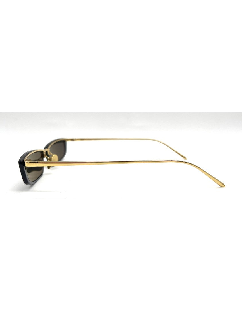 Linda Farrow Black Lfl838 Angular Gold Sunglasses