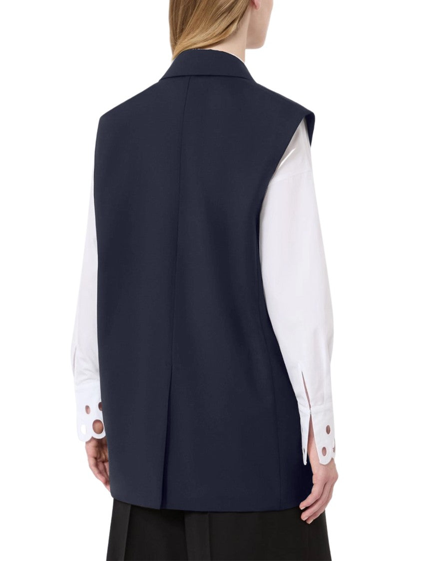 Max Mara Tailored Sleeveless Wide Lapels Dual Button Vest