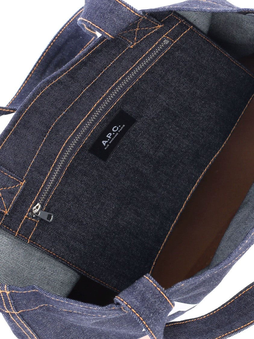 A.P.C. Blue Alex Denim Cotton Tote Bag