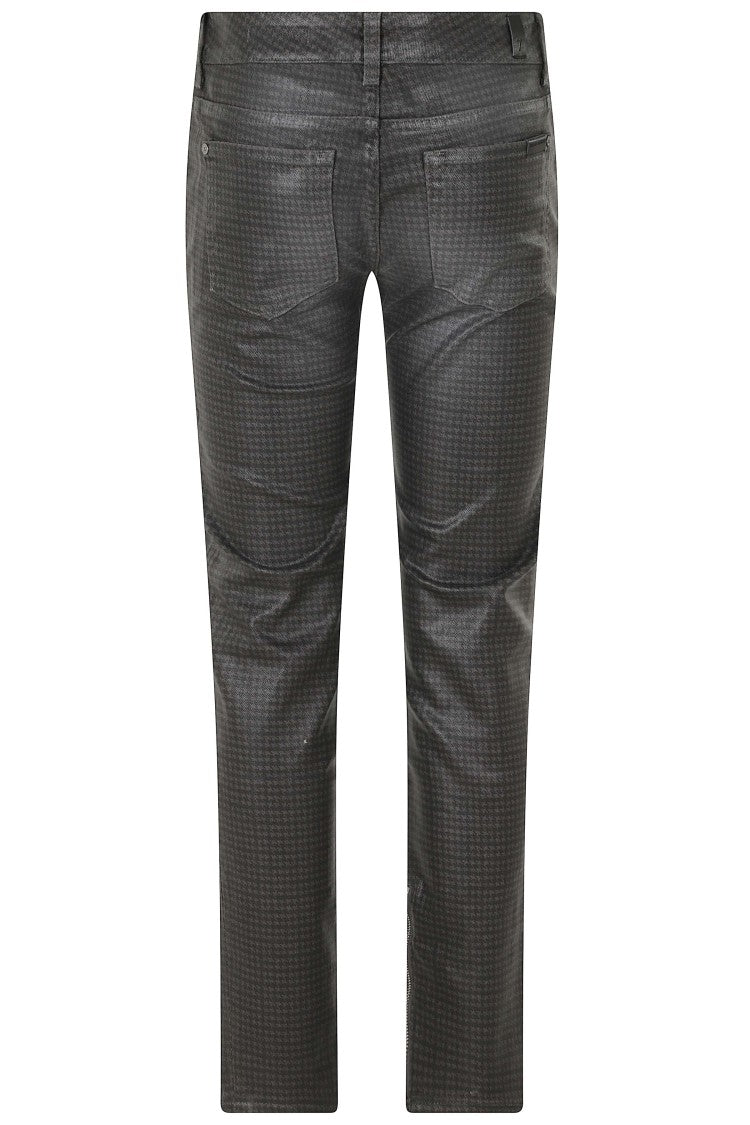 7 For All Mankind Checkered Low-Rise Skinny Park Pants With Tailored Fit