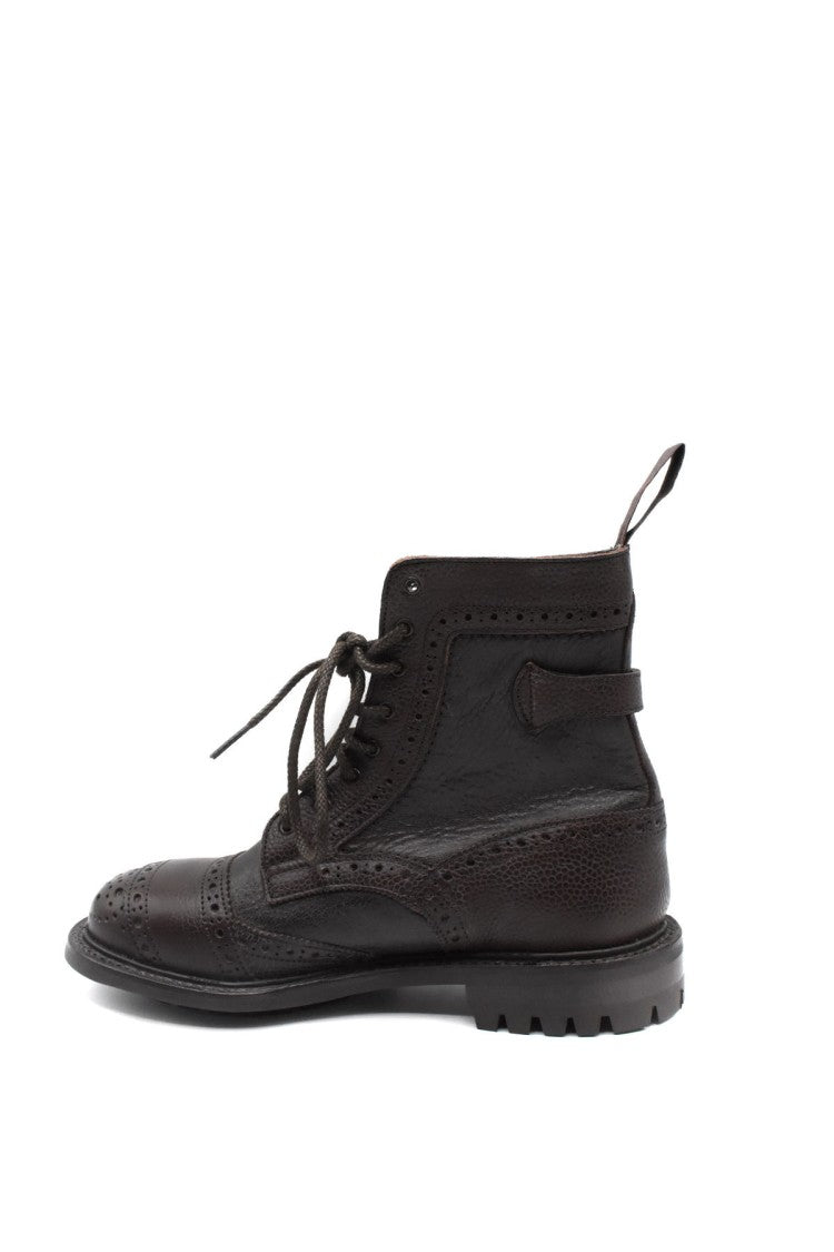 Tricker's Dark Brown Leather Buckle Bootie