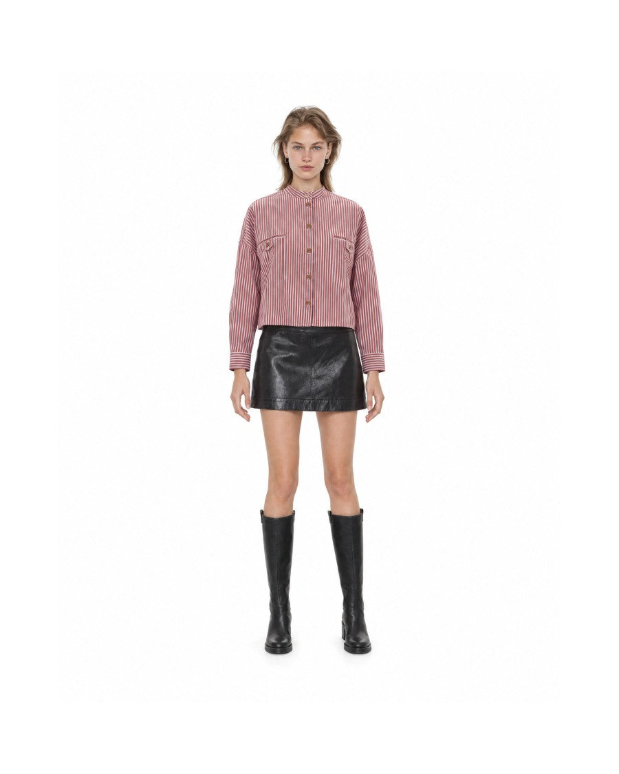 Sessùn Grenade Orregia Cropped Striped Poplin Blouse