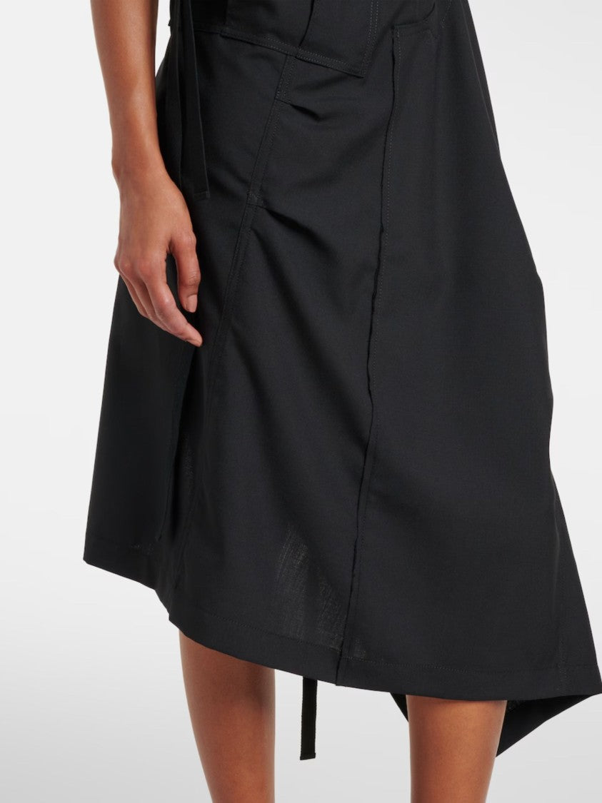 Junya Watanabe Black Halterneck Utility Pockets Midi Dress