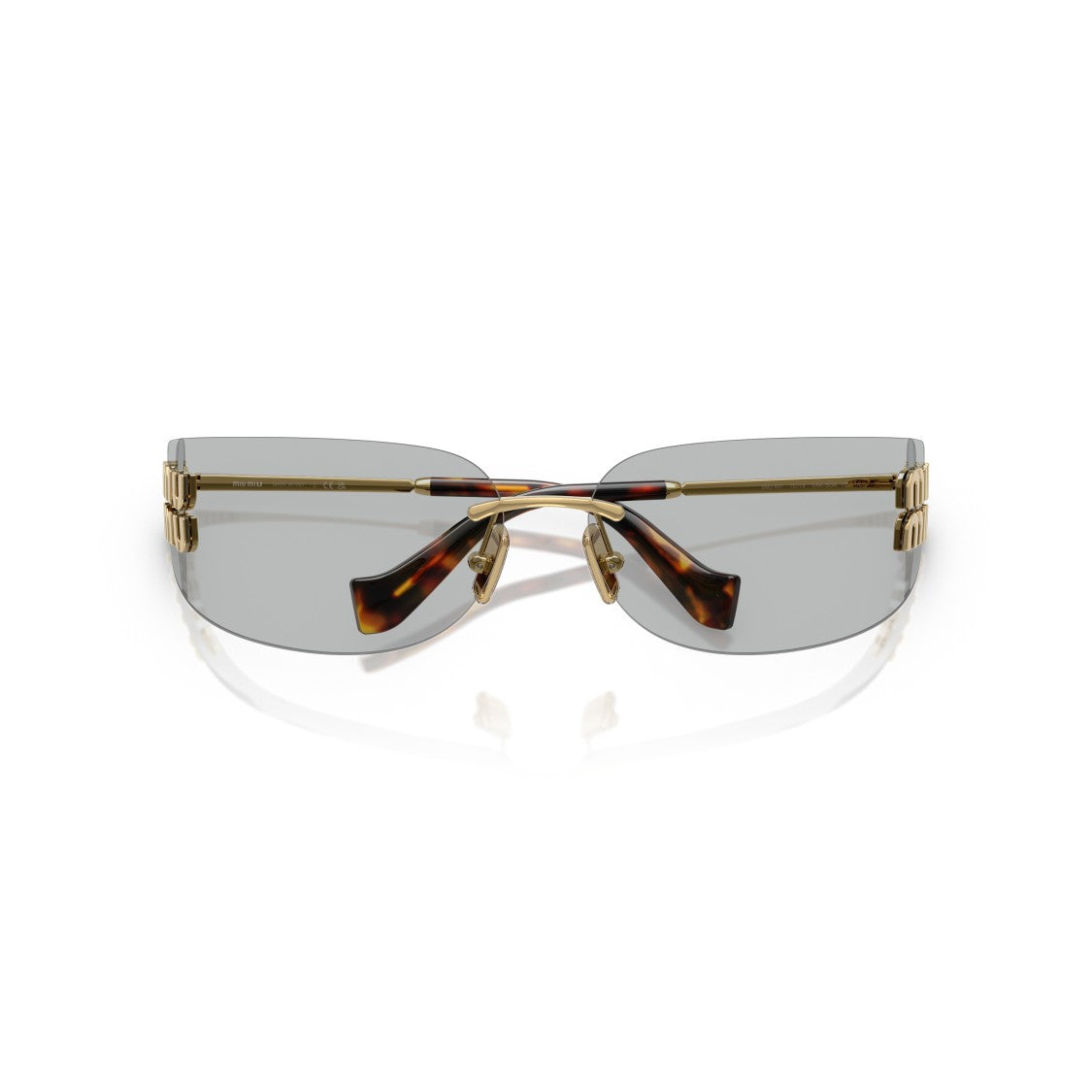 Miu Miu Rimless Sunglasses With Rectangular Grey Lenses