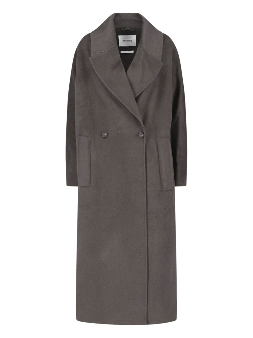 Ivy & Oak Grey Iocybele Wide Lapel Wool Coat