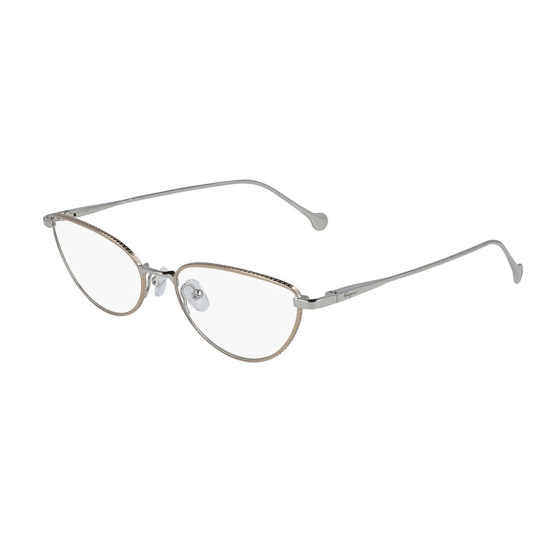 Ferragamo Silver Sf2188 Metal Cat-Eye Sunglasses