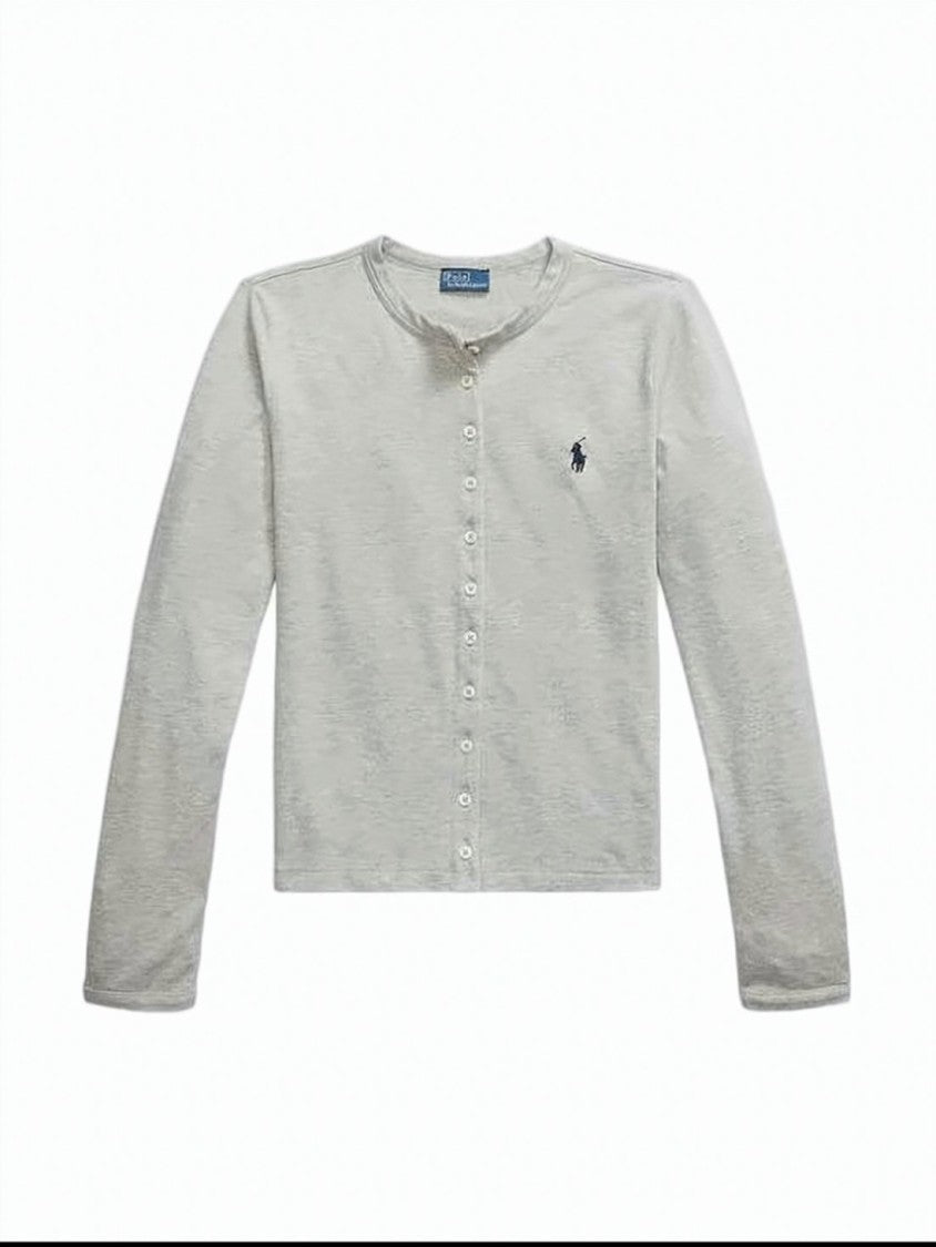 Polo Ralph Lauren Grey Soft Knit Crew Neck Cardigan