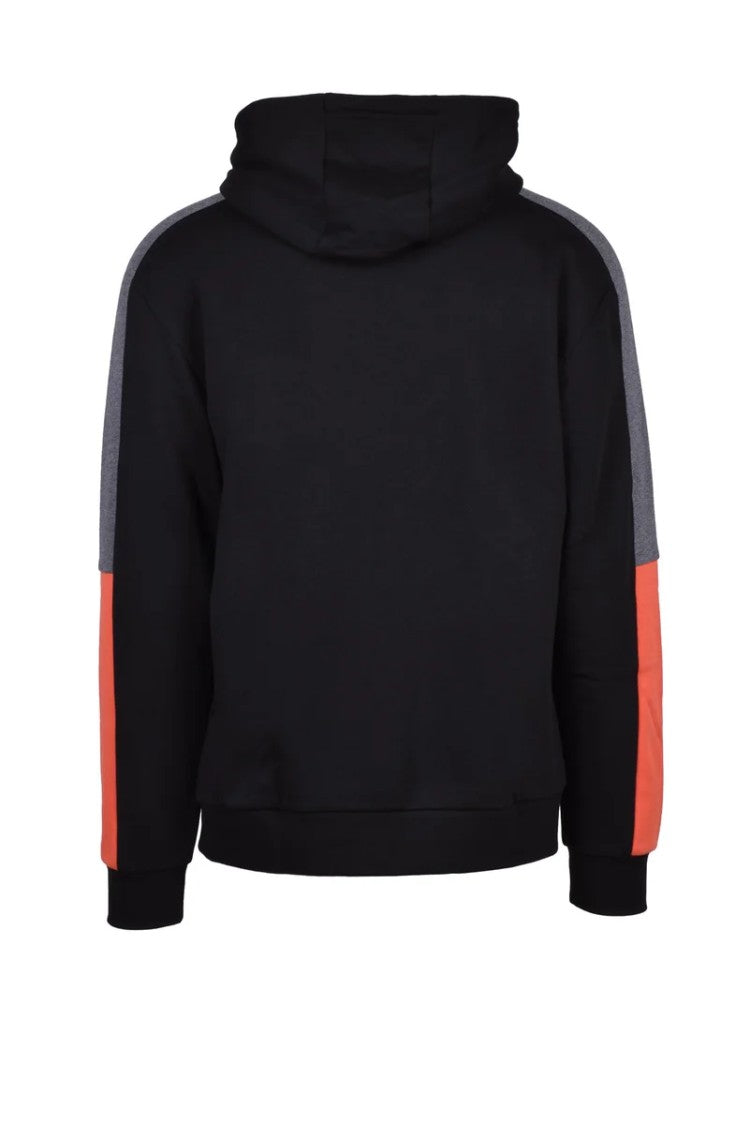 Ea7 Emporio Armani Black Panel Hooded Sweatshirt