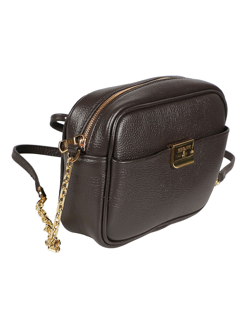 Patrizia Pepe All Day Compact Textured Calfskin Shoulder Bag