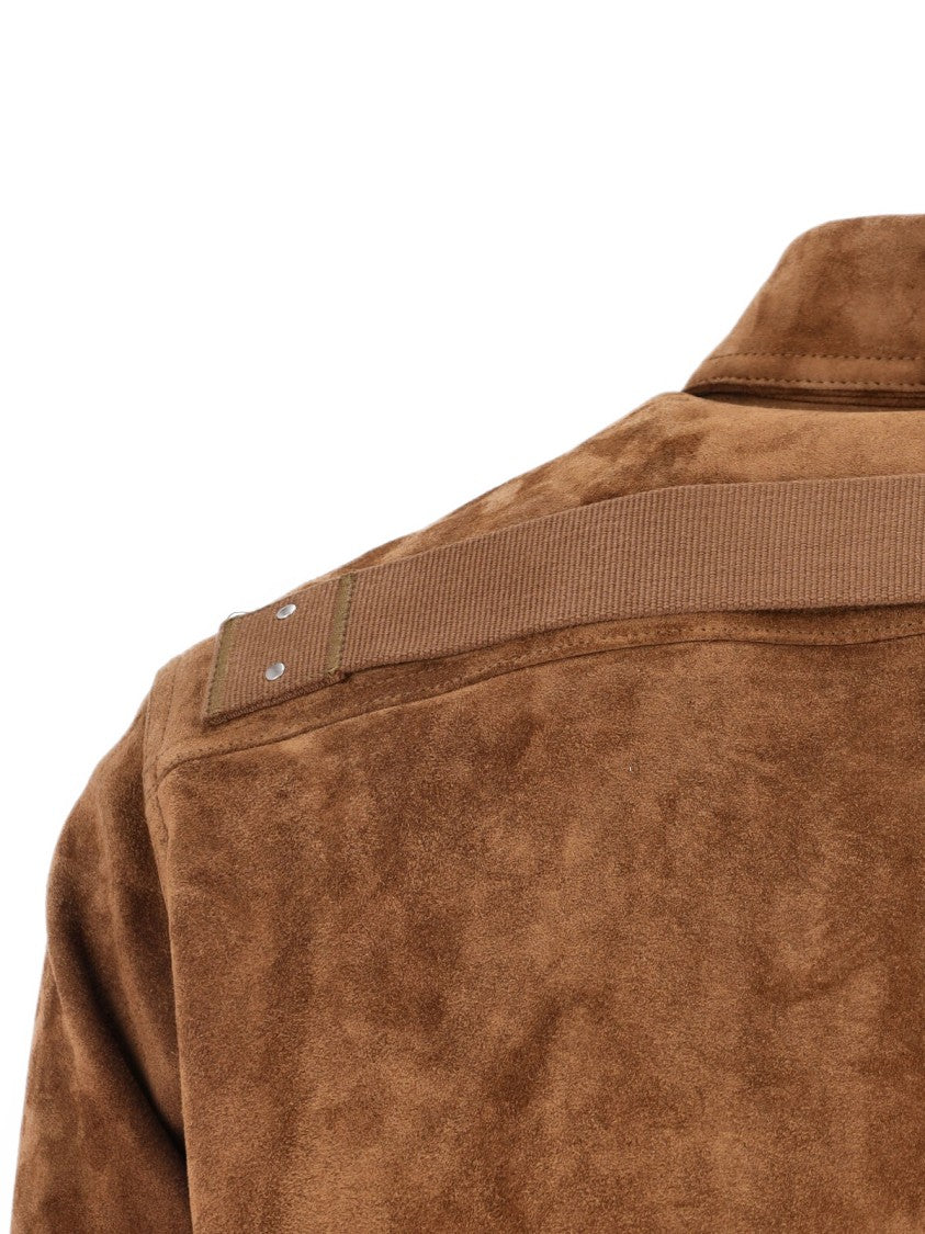 Rick Owens Suede Shirt Jacket – Brown
