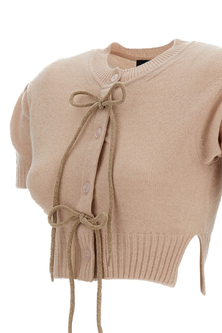 Simone Rocha Pink Cropped Cashmere Cardigan