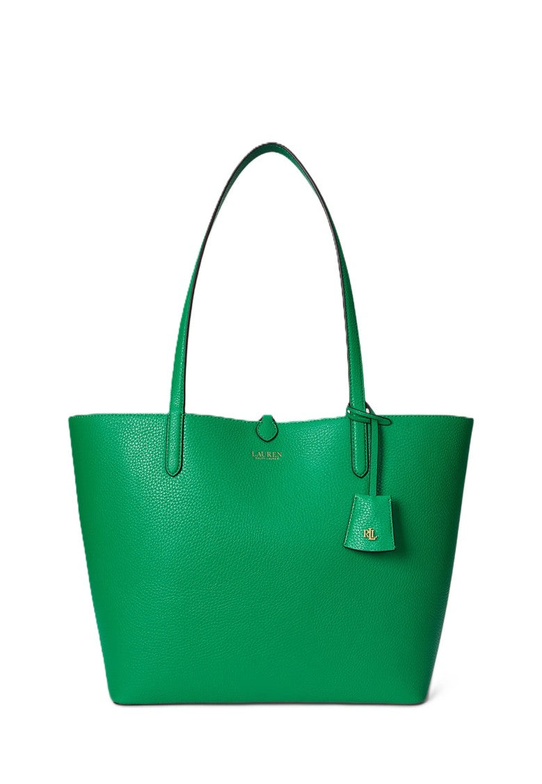 Lauren Ralph Lauren Green Reversible Polyurethane Tote Bag
