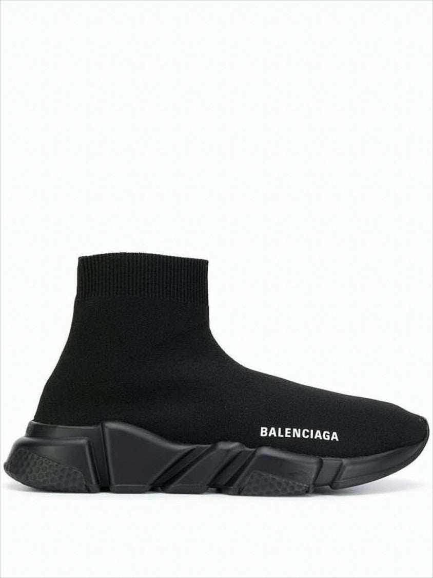 Balenciaga Sock-Style Black Sneakers With Chunky Sole And Textured Detailing