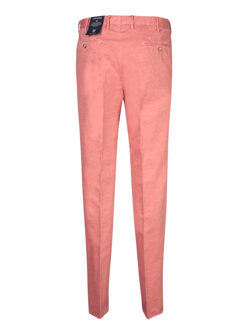 Incotex Pink Linen Bend Trousers