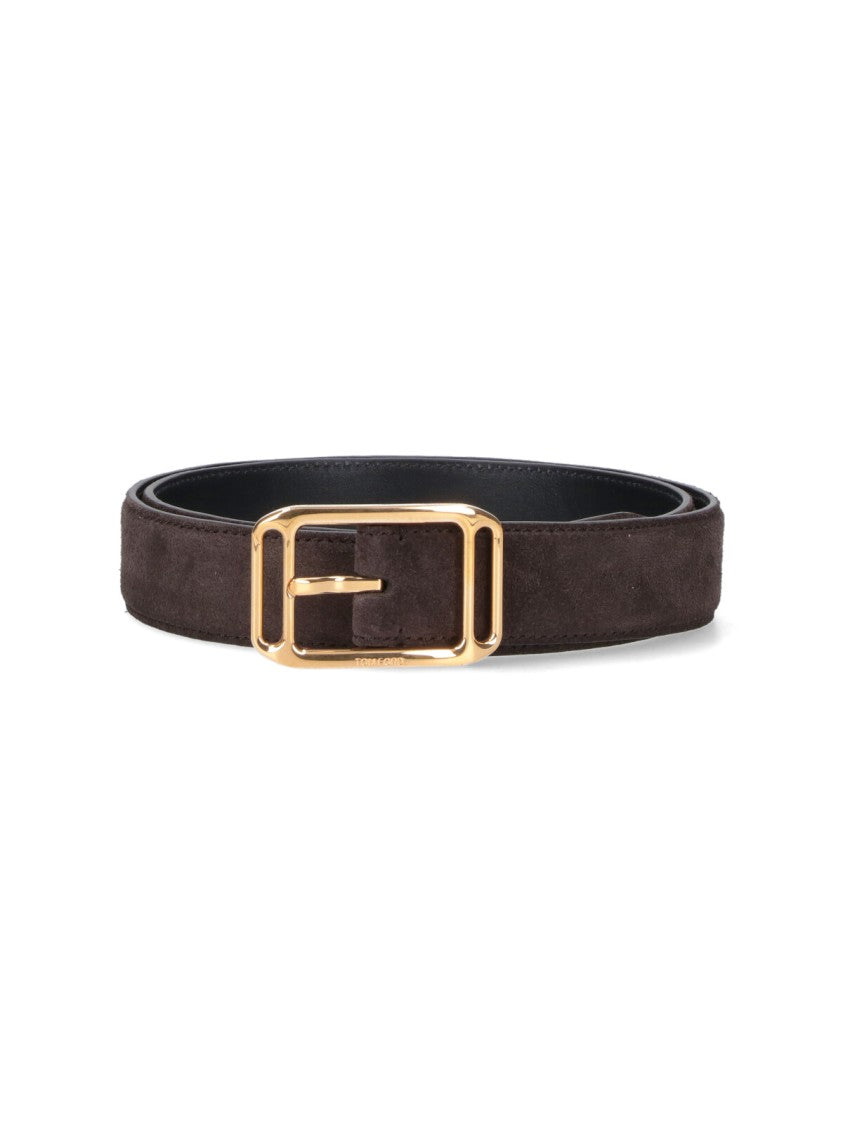 Tom Ford Rich Brown Suede Belt