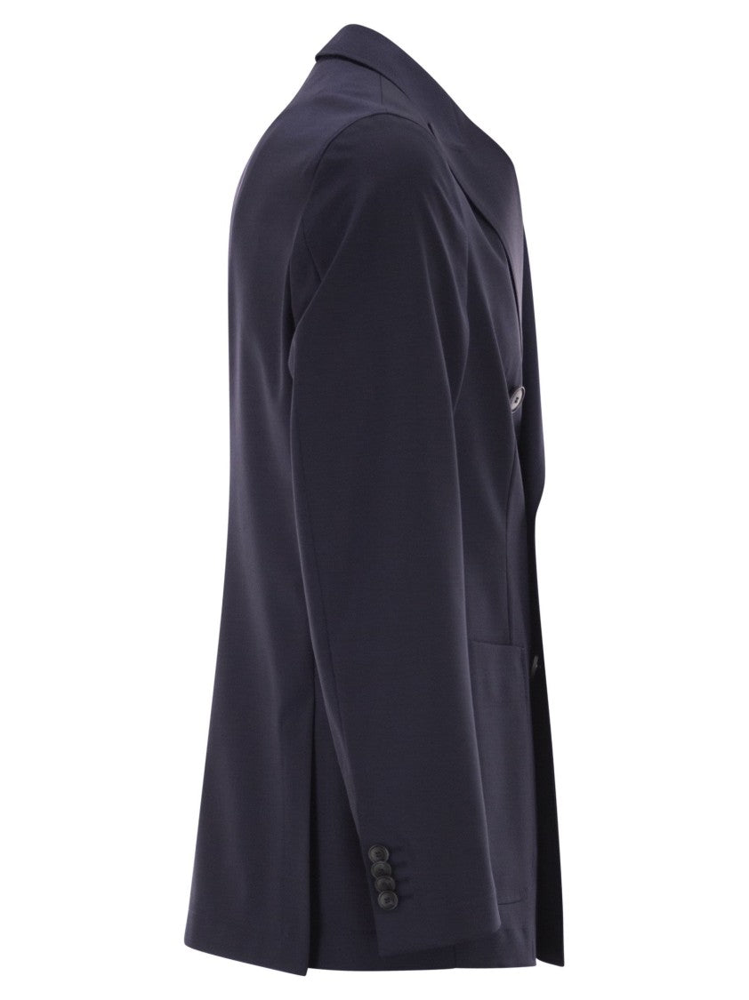 Boss Double-Breasted Blazer In Virgin Wool