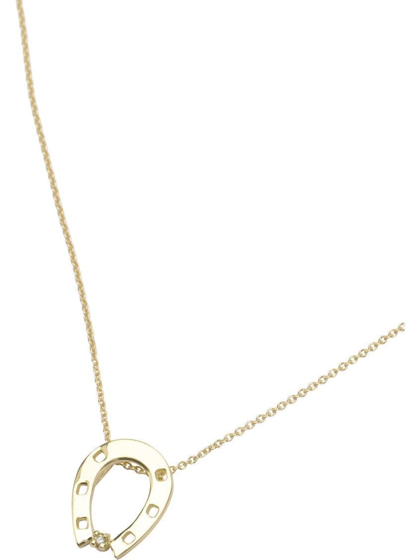 Aliita 9Kt Gold Horseshoe Necklace With Diamond Accents