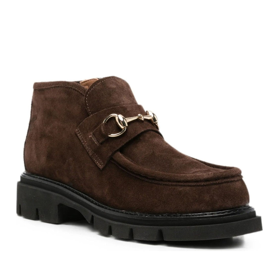 Sergio Moretti Brown Suede Gold-Tone Detail Boots