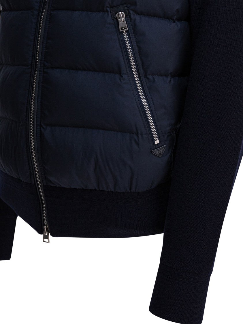 Tom Ford Quilted Down Front Merino Wool Jacket
