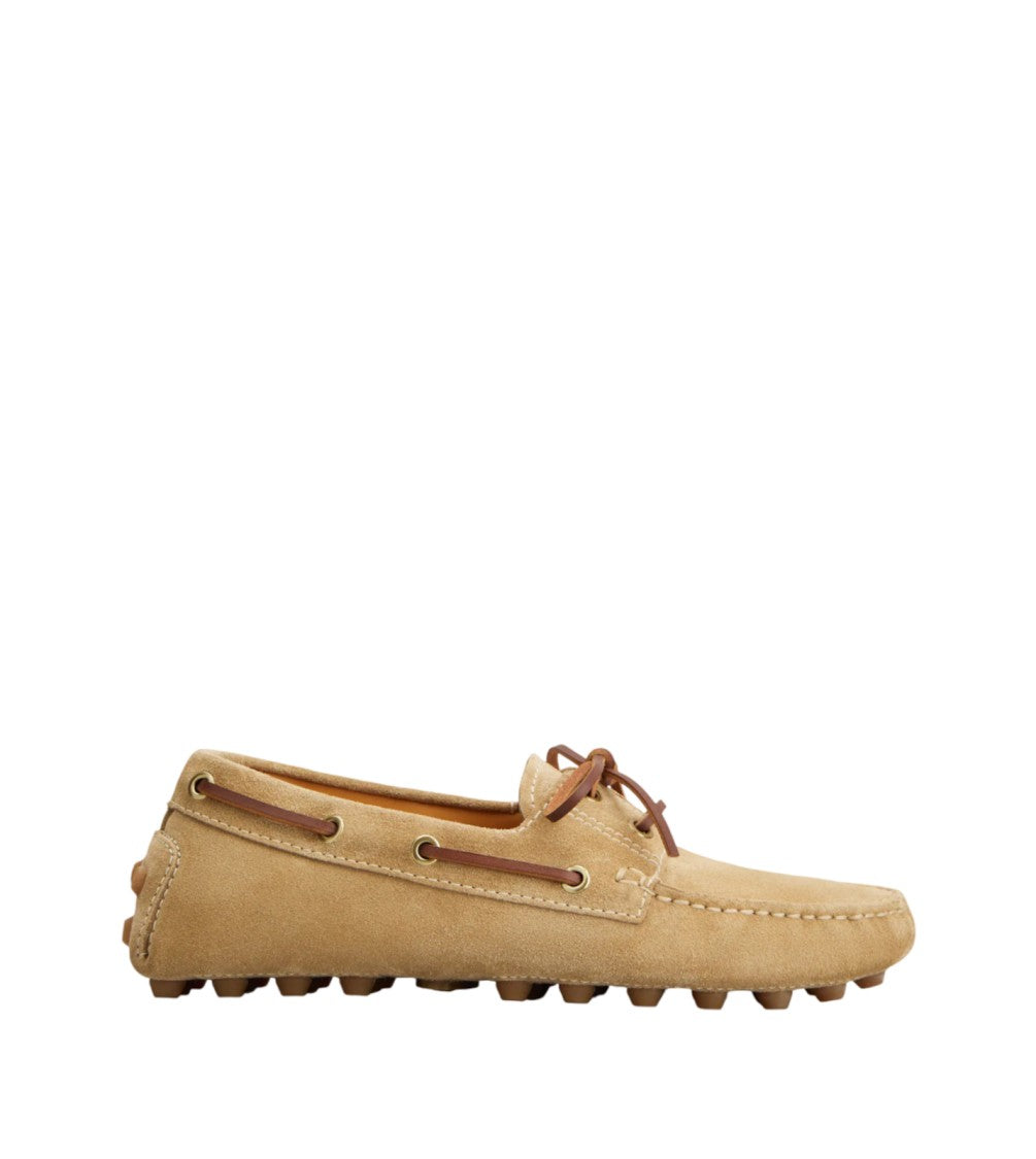 Tod's Beige Suede Driving Moccasins