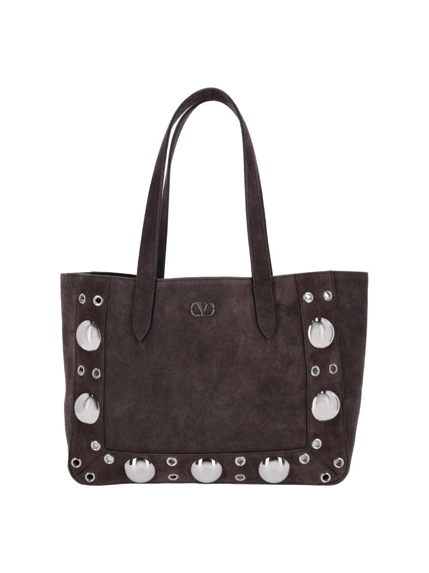 Valentino Garavani Structured Brown Handbag With Subtle Detailing