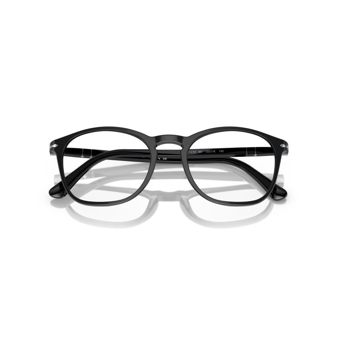 Persol 0Po3007vm Classic Round Frame Acetate Sunglasses With Silver Accents