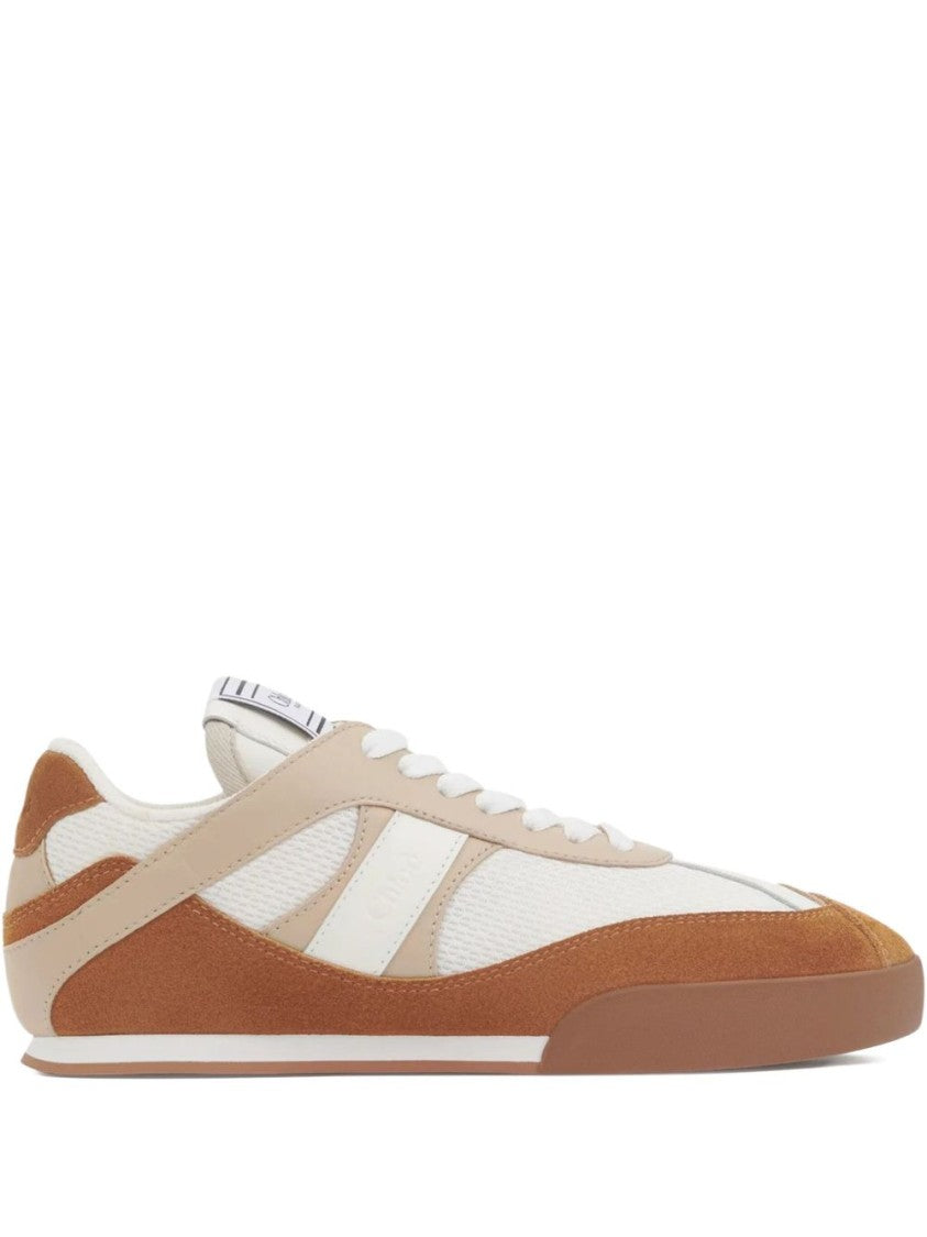 Chloé Kick Suede Mesh Low-Top Sneakers