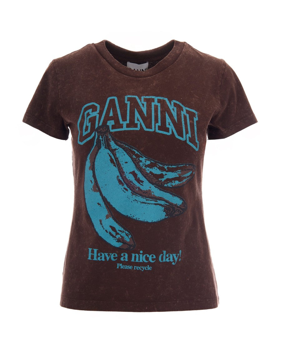 Ganni Banana Baby Fit Cotton T-Shirt