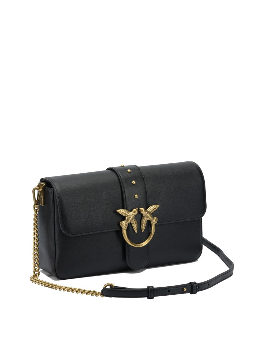 Pinko Black Leather Crossbody Bag