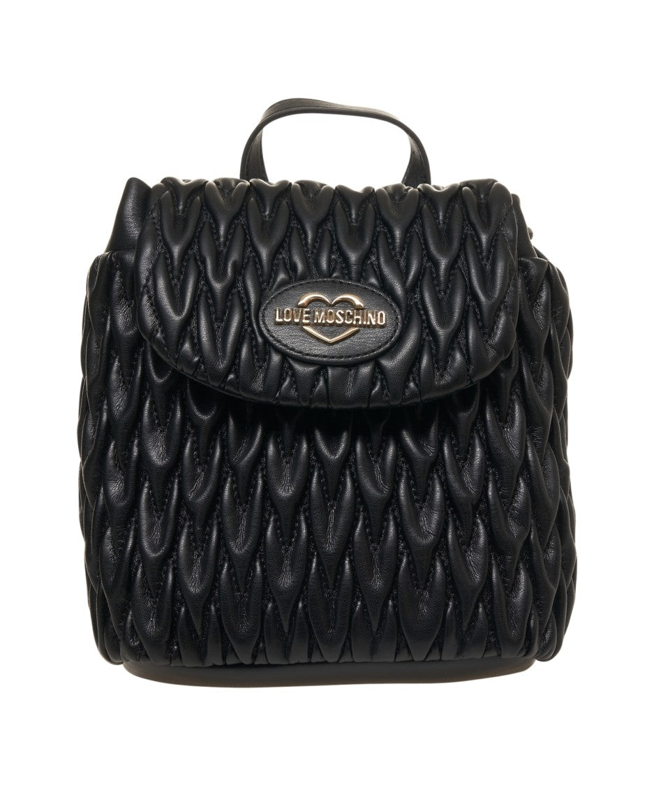 Love Moschino Quilted Eco-Leather Backpack With Magnetic Flap