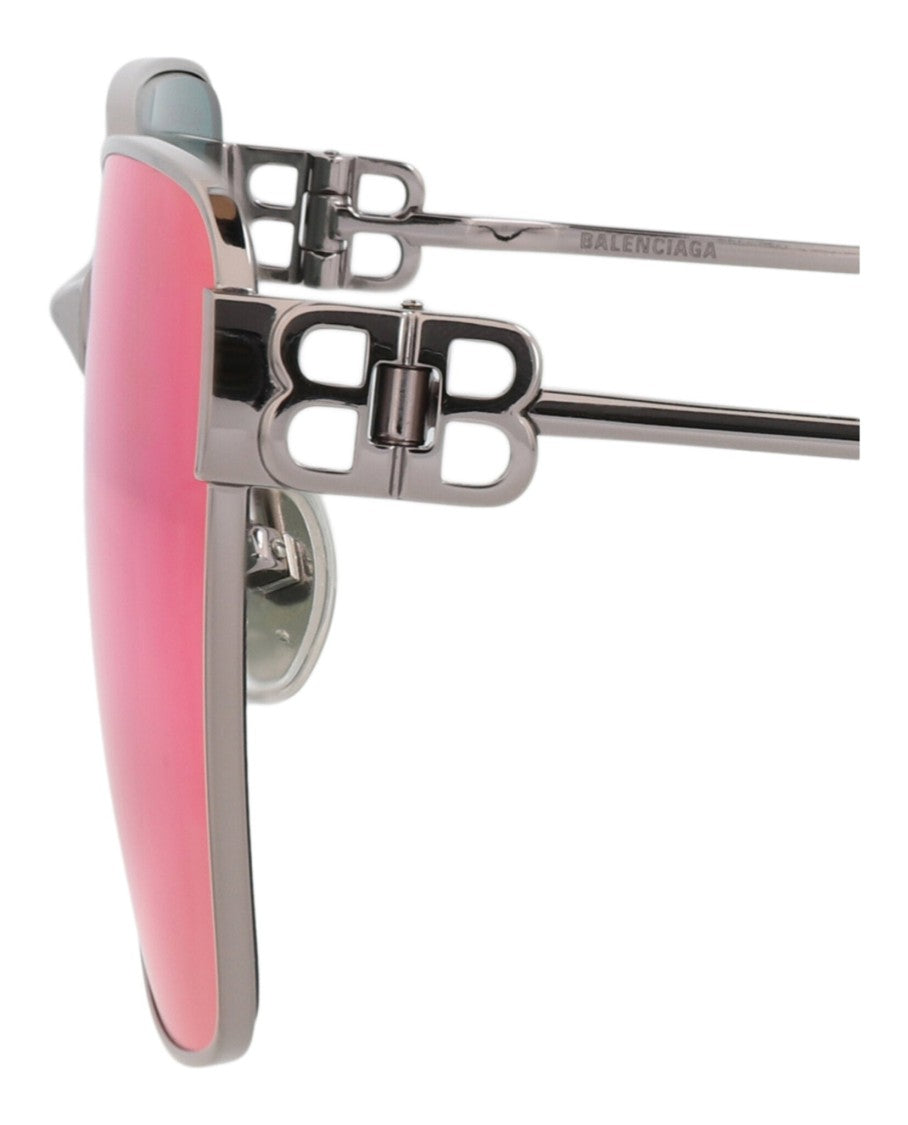 Balenciaga Square-Frame Metal Sunglasses