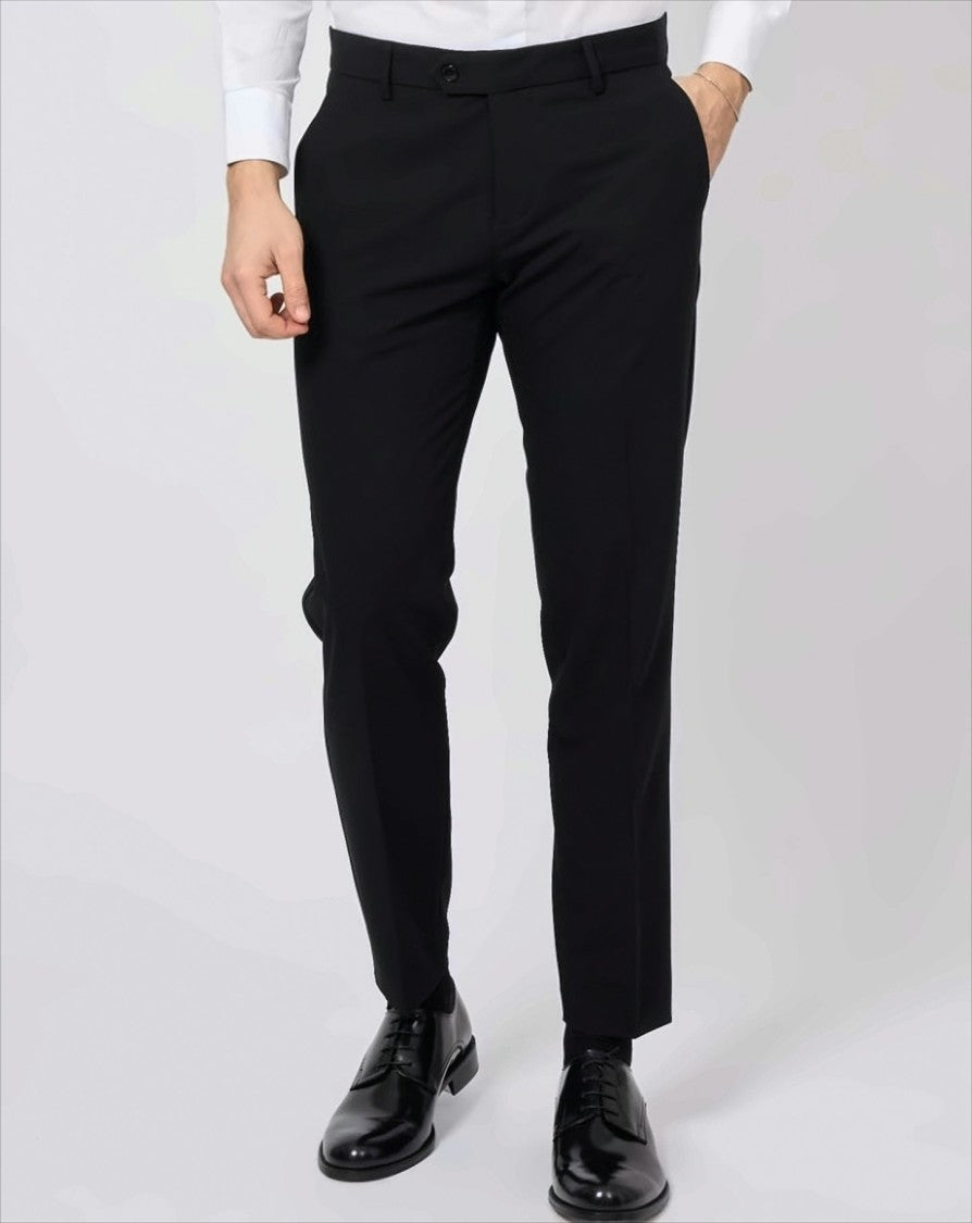 Bharnaba Black Tuxedo Suit With Satin Peak Lapel