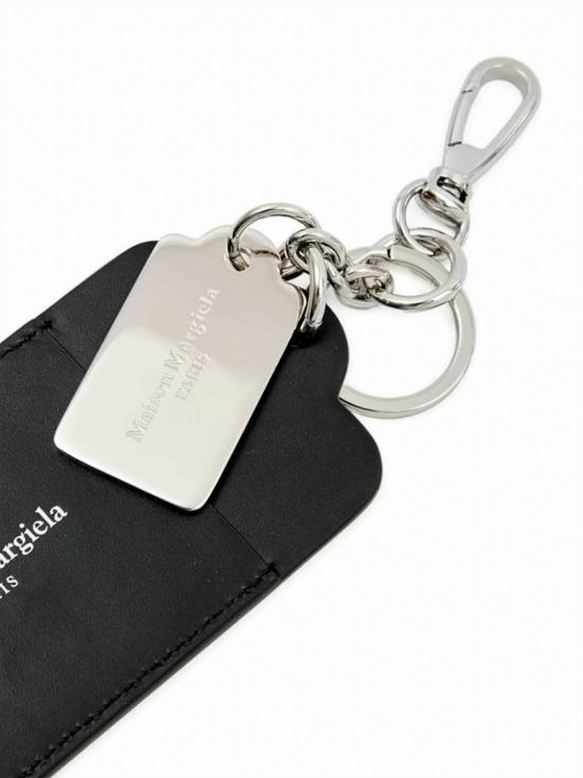Maison Margiela Rectangular Black Leather Keyring