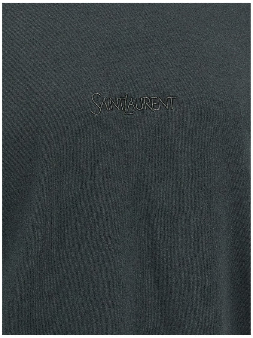 Saint Laurent Logo Embroidery T-Shirt