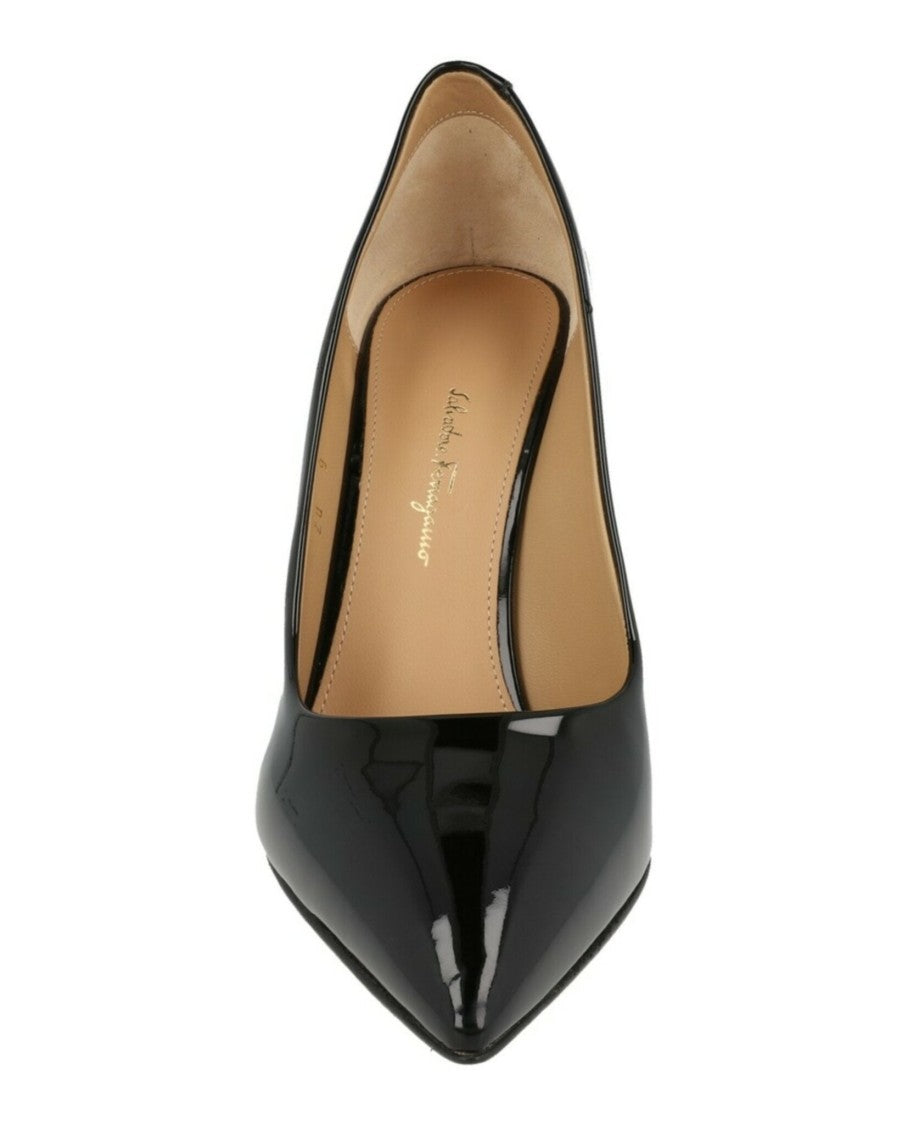 Ferragamo Ilary X5 Patent Leather Pumps With Pointed Toe And Stiletto Heel
