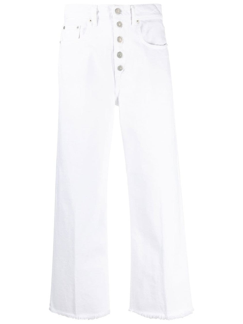 Polo Ralph Lauren White Cropped Wide-Leg Jeans