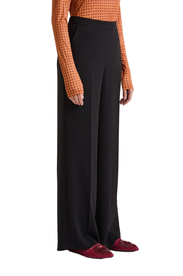 Maliparmi Sablé Topstitching Pressed Crease Straight-Leg Trousers