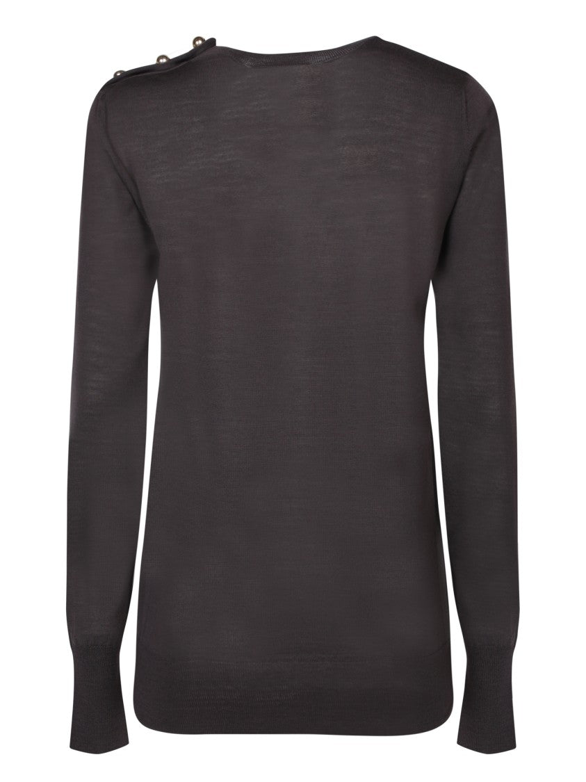Stella Mccartney Brown Knit Sweater With Buttons