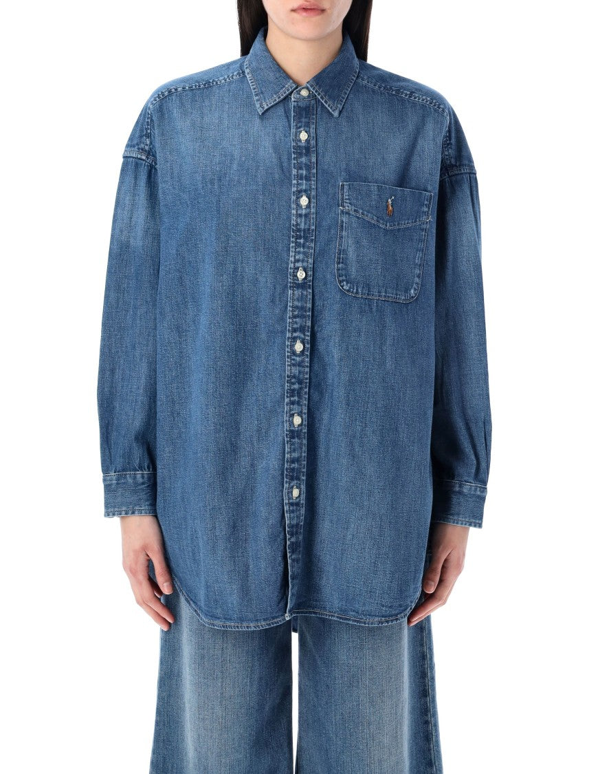 Polo Ralph Lauren Oversized Denim Overshirt With Spread Collar
